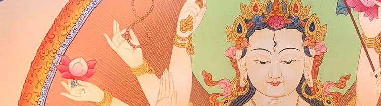 Chandi (or Cunda, Chunda, Cundi, and Chundi) Thangka Paintings | Traditional Hand Painted Tibetan Buddhist Art