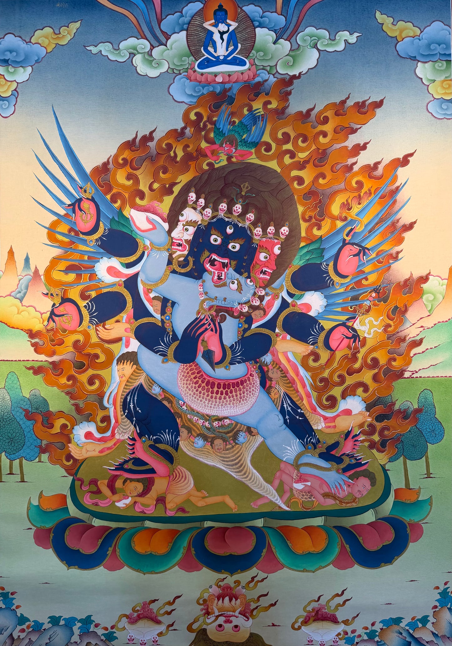 Wrathful Deity Vajrakilaya Thangka Painting 70*50