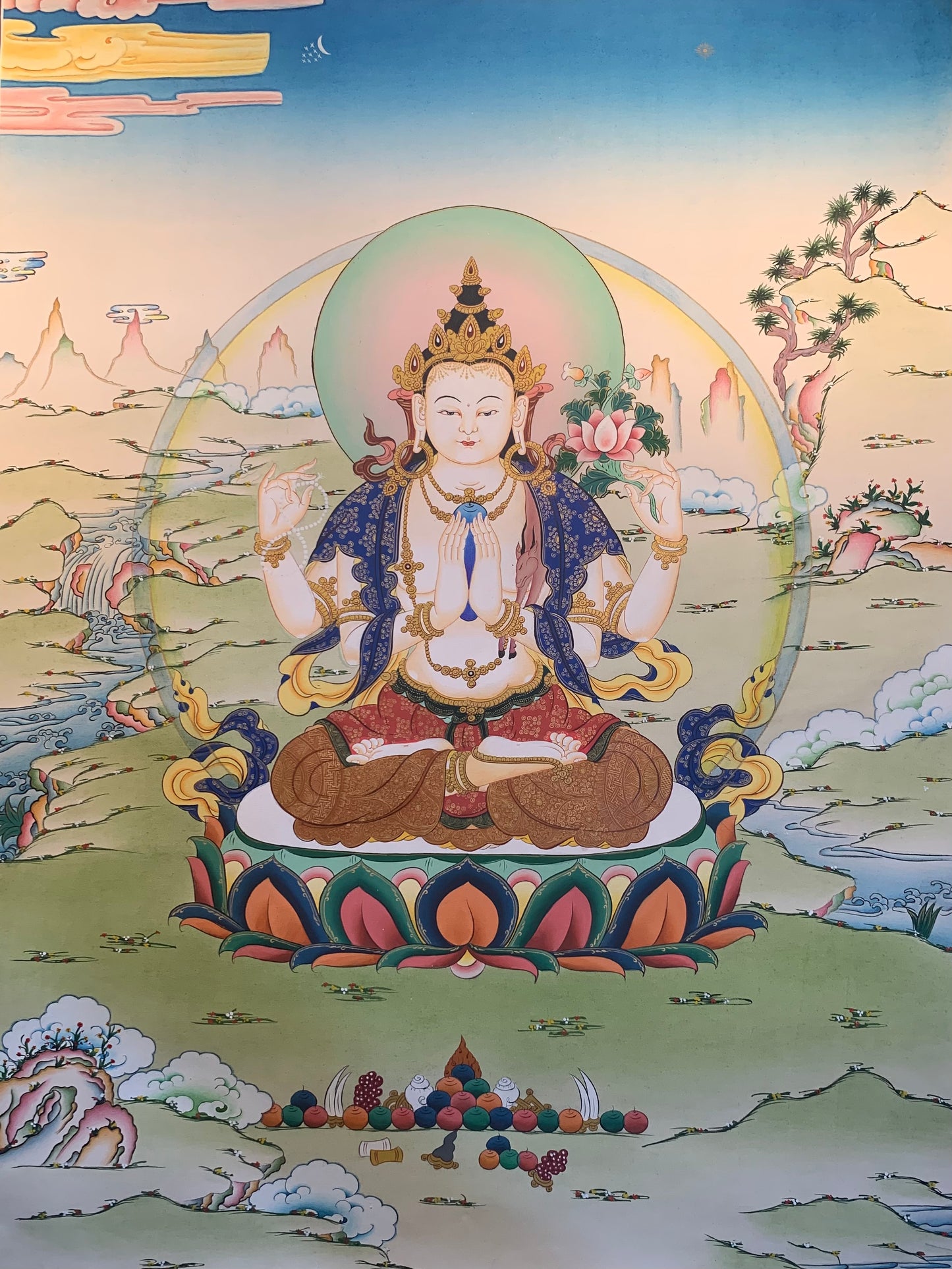 Chenrezig Thangka Painting 60*46