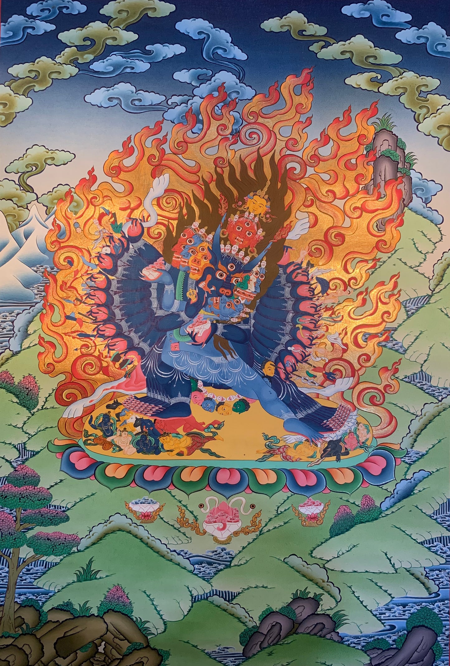 Wrathful Deity Yamantaka Thangka Painting 80*53