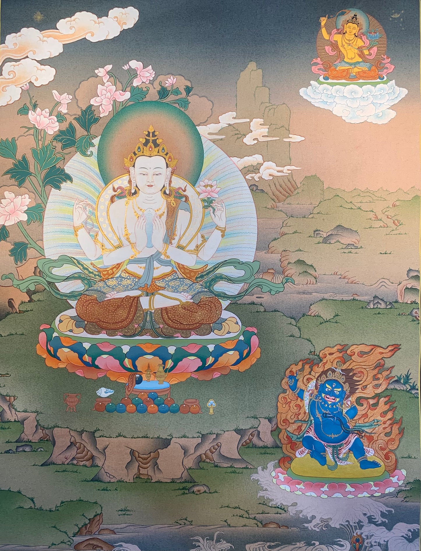 Chenrezig Thangka Painting 75*56