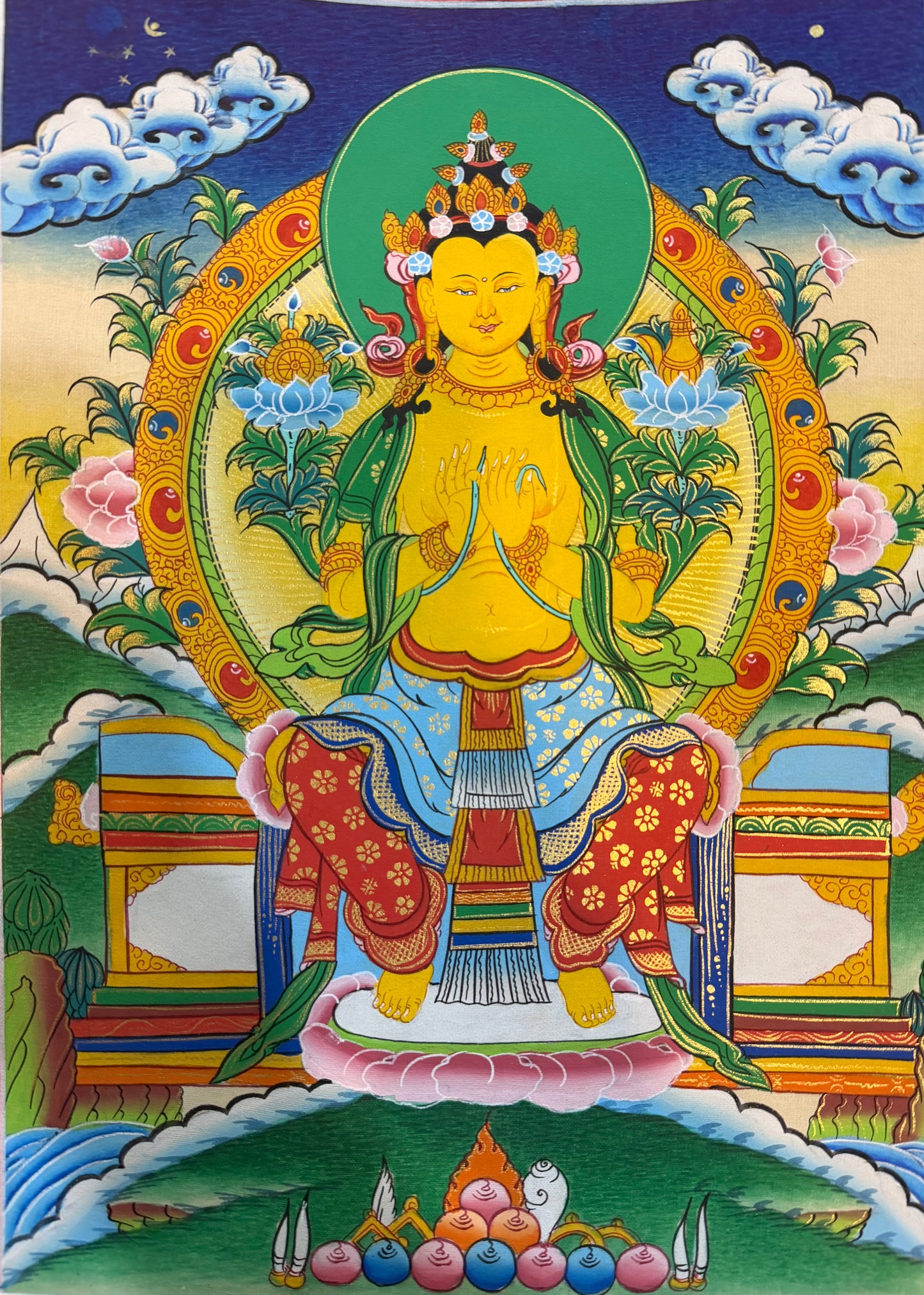 Maitreya Buddha Thangka Painting 40*30