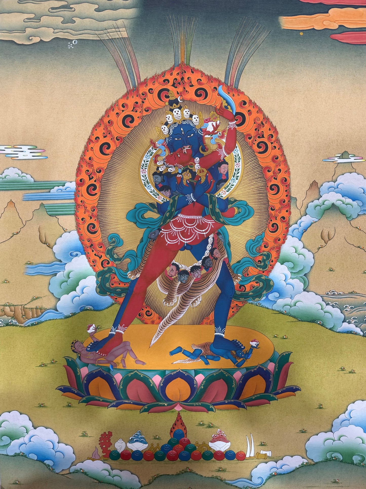 Wrathful Deity Chakrasamvara Thangka Painting 60*45