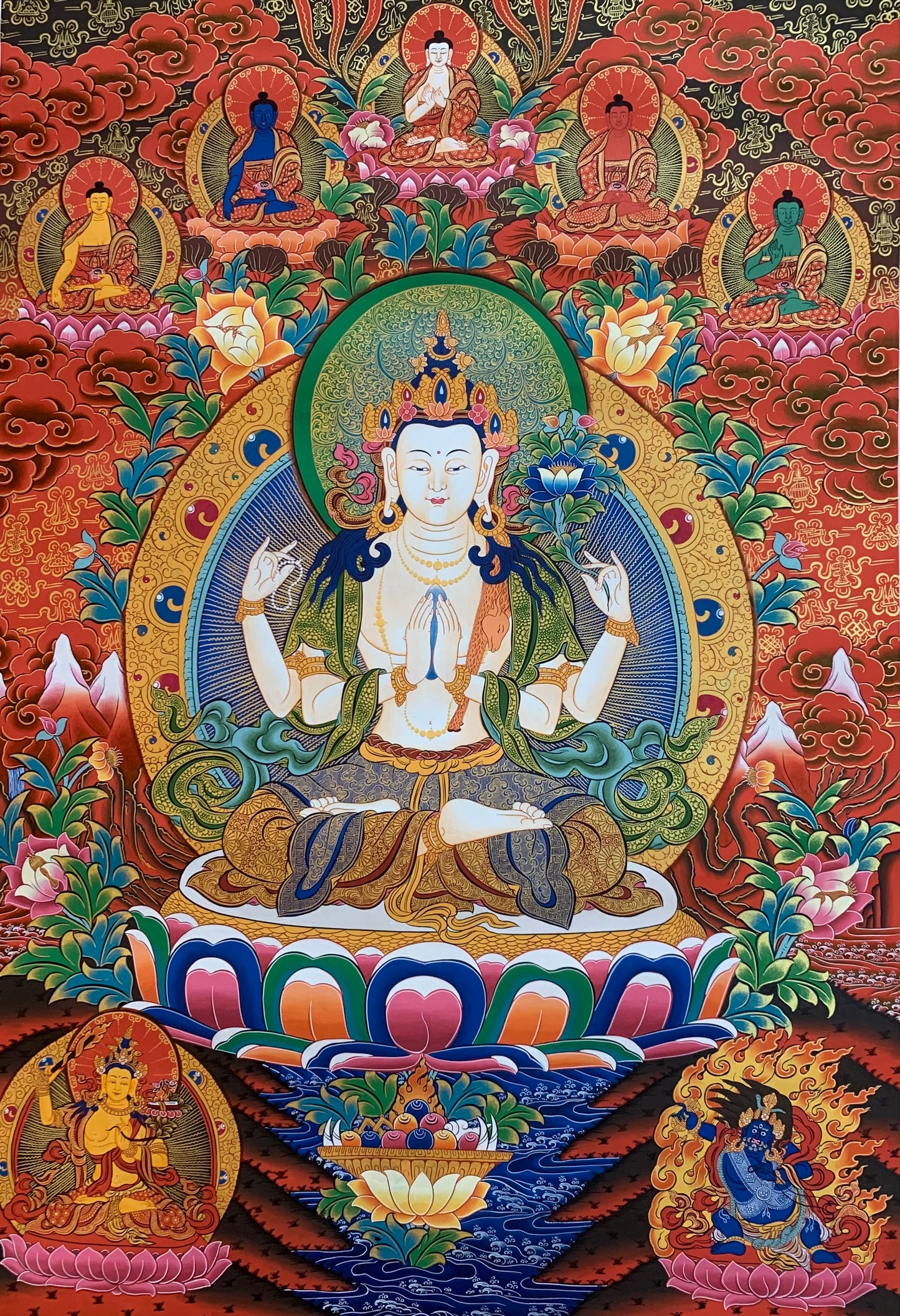 Chenrezig Thangka Painting 94*62