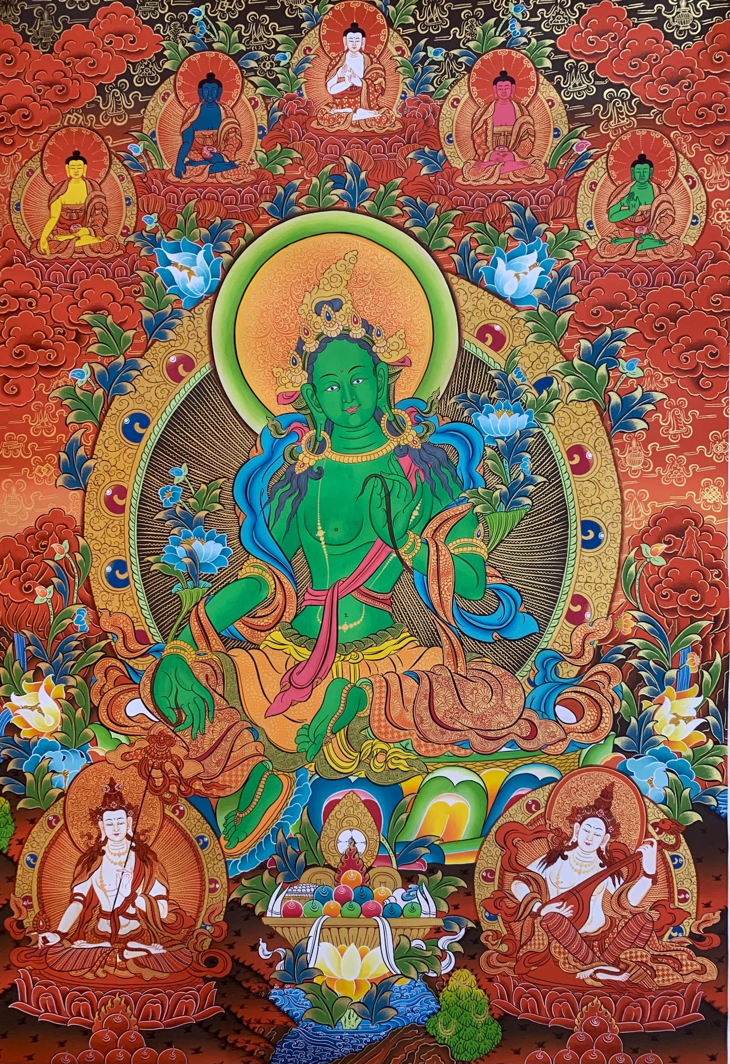 Green Tara Thangka Painting 94*62