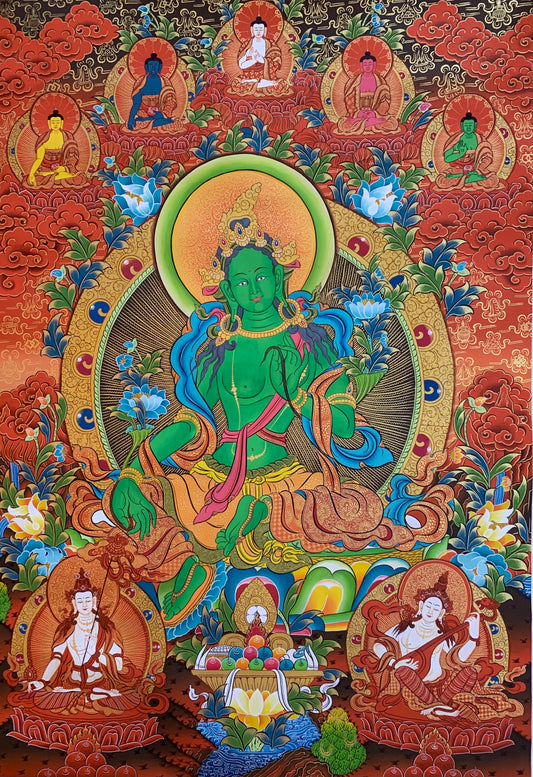 Green Tara Thangka Painting 94*62