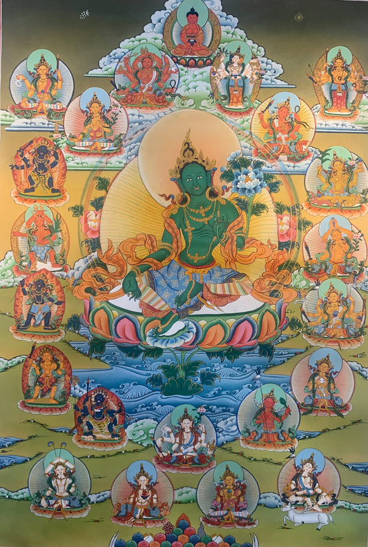 21 Taras - Green Tara Thangka Painting 60*45