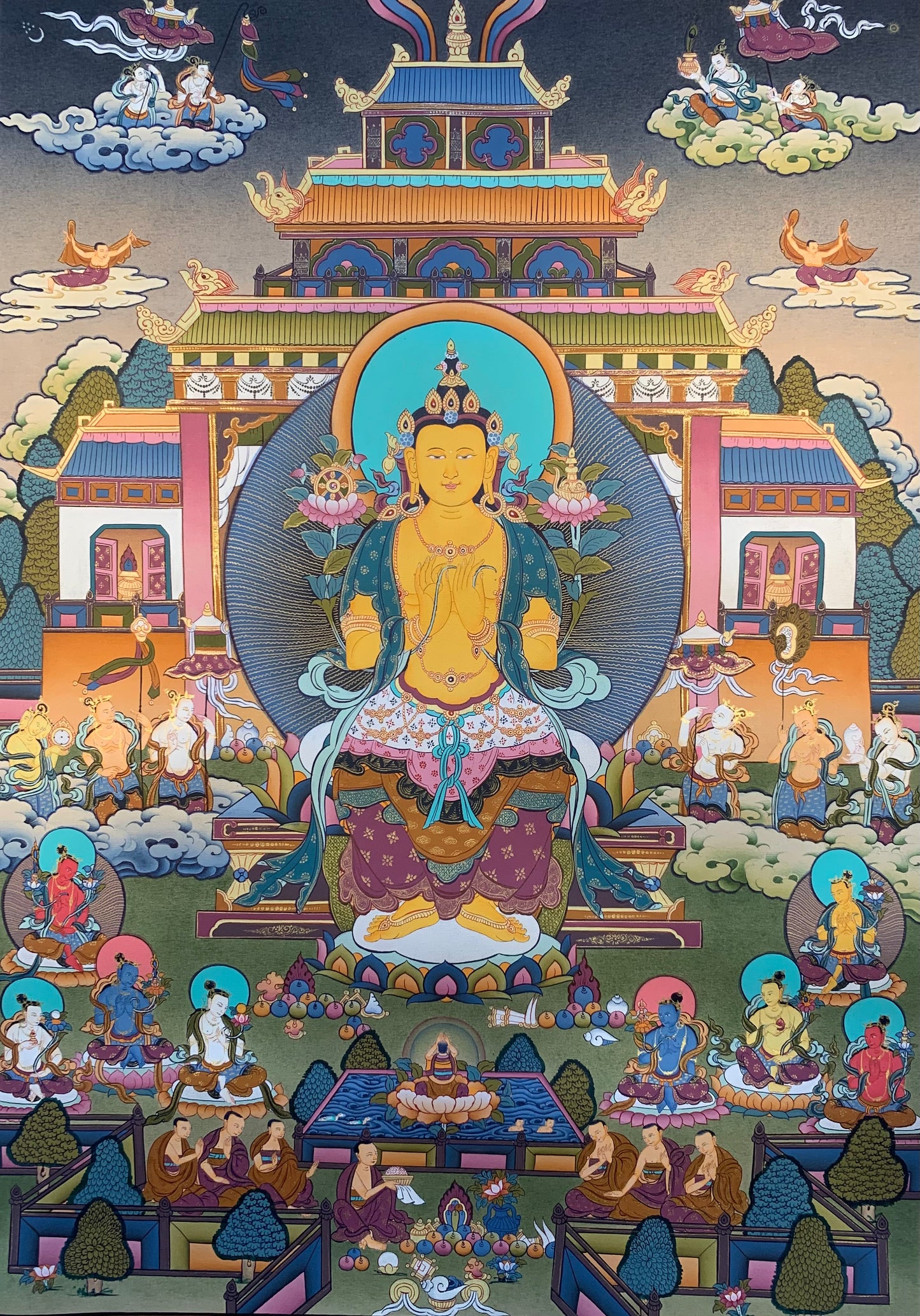 Maitreya Buddha Thangka Painting 60*45
