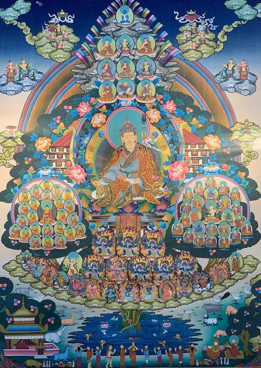 Nyingma Lineage Refuge Tree Thangka Painting 93*64