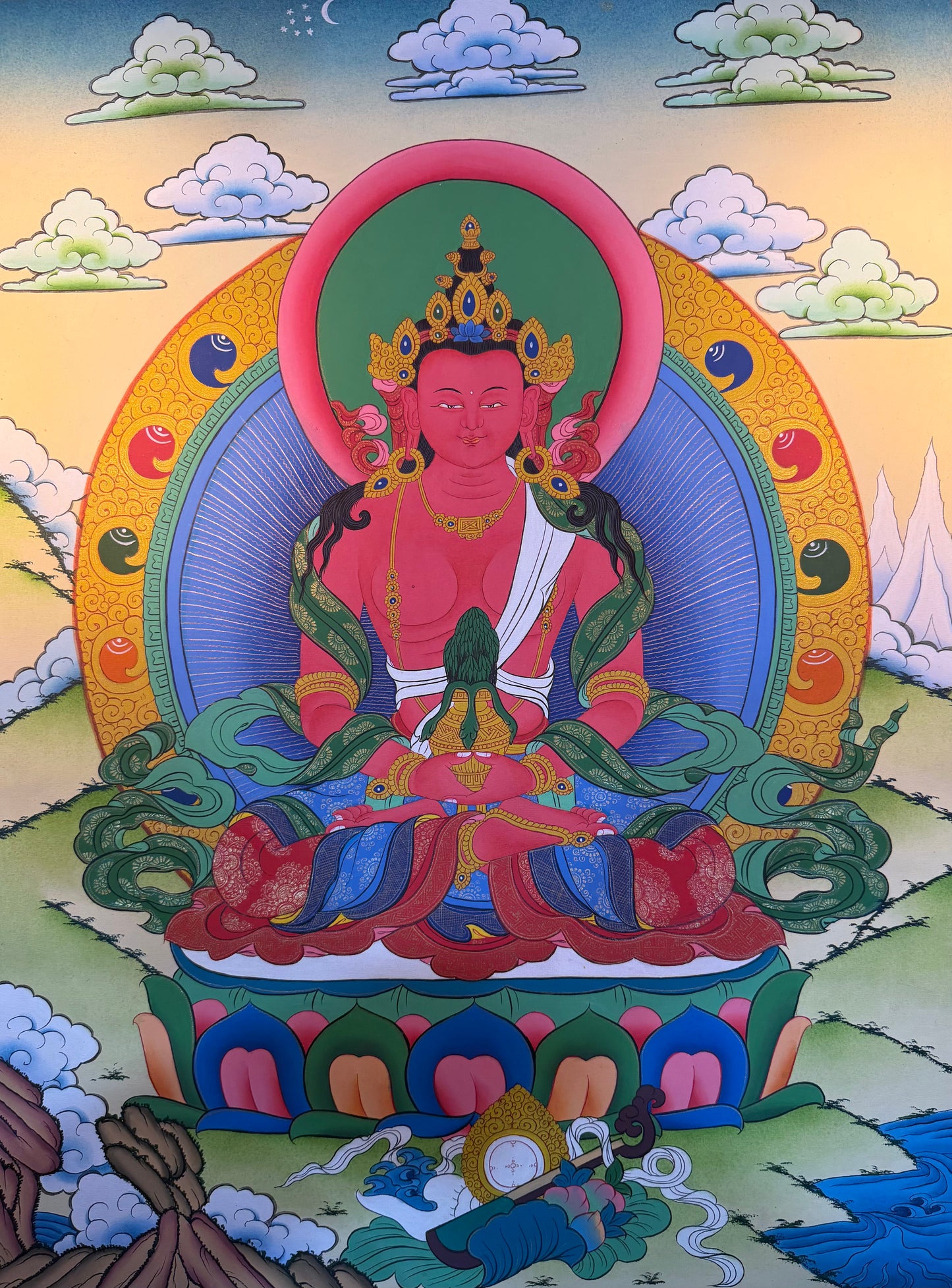 Amitayus Buddha Thangka Painting 60*45
