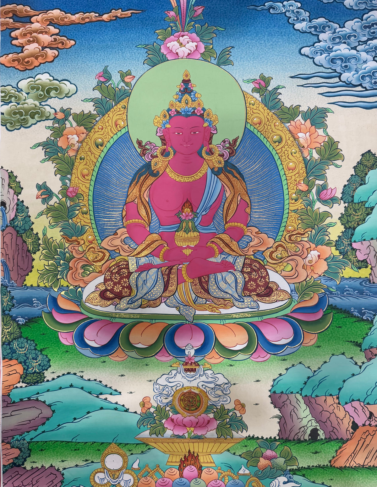 Amitayus Buddha Thangka Painting 60*45