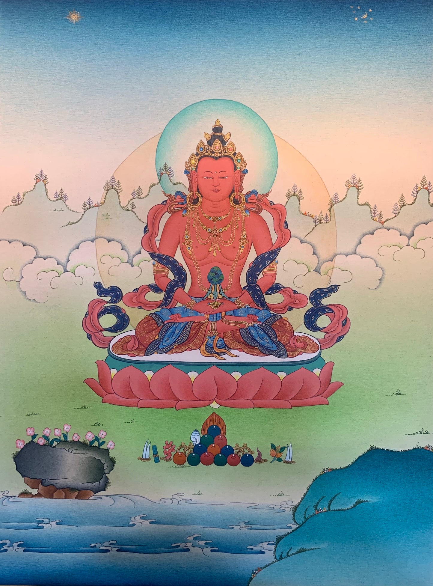 Amitayus Buddha Thangka Painting 50*40