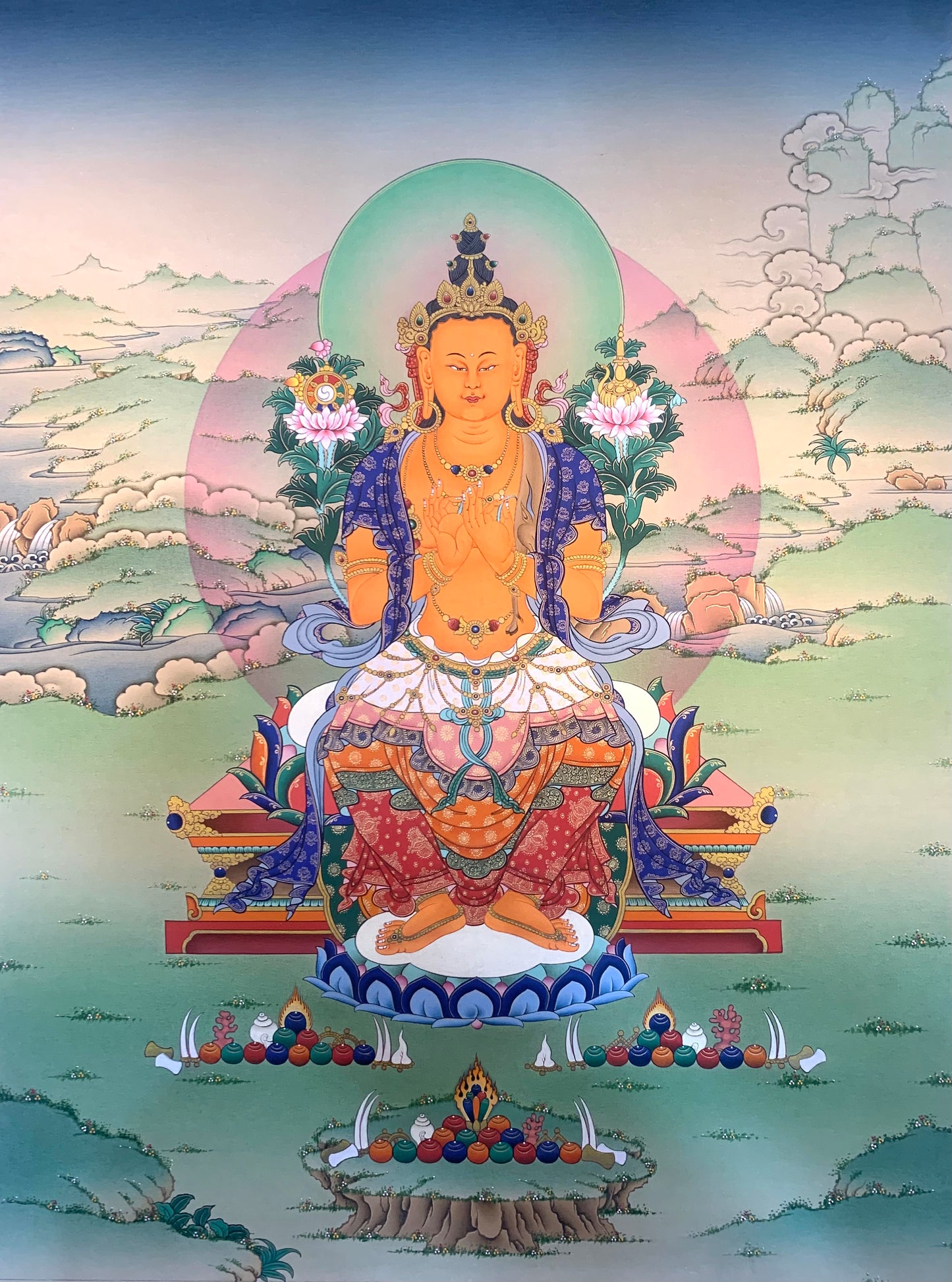 Maitreya Buddha Thangka Painting 60*45