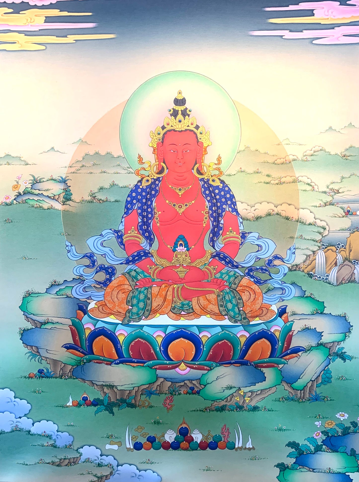 Amitayus Buddha Thangka Painting 60*46