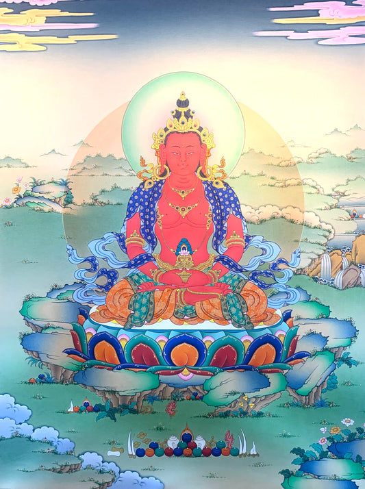 Amitayus Buddha Thangka Painting 60*46