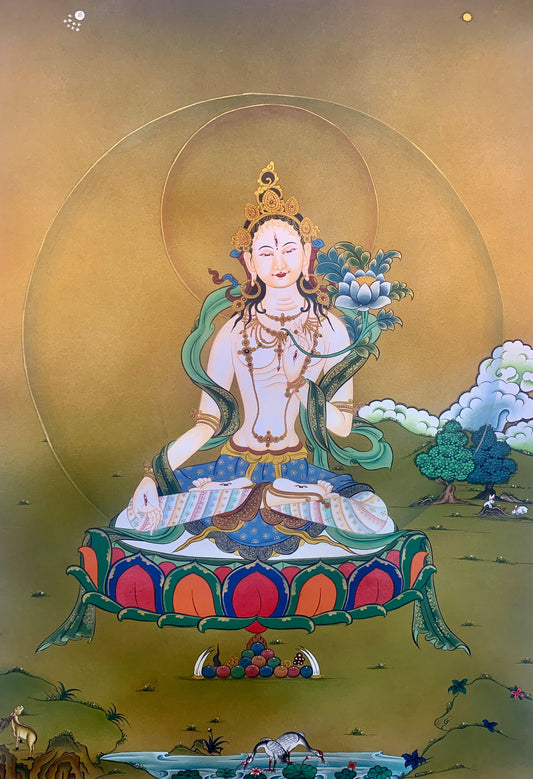 White Tara Thangka Painting 52*40