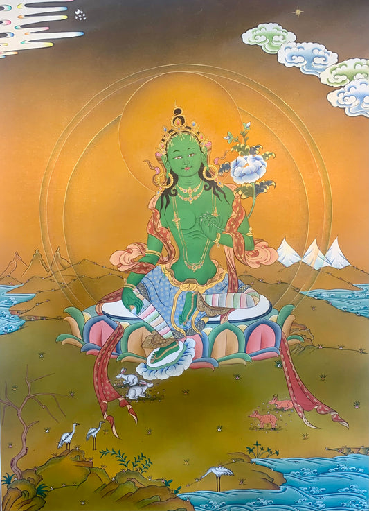 Green Tara Thangka Painting 52x40