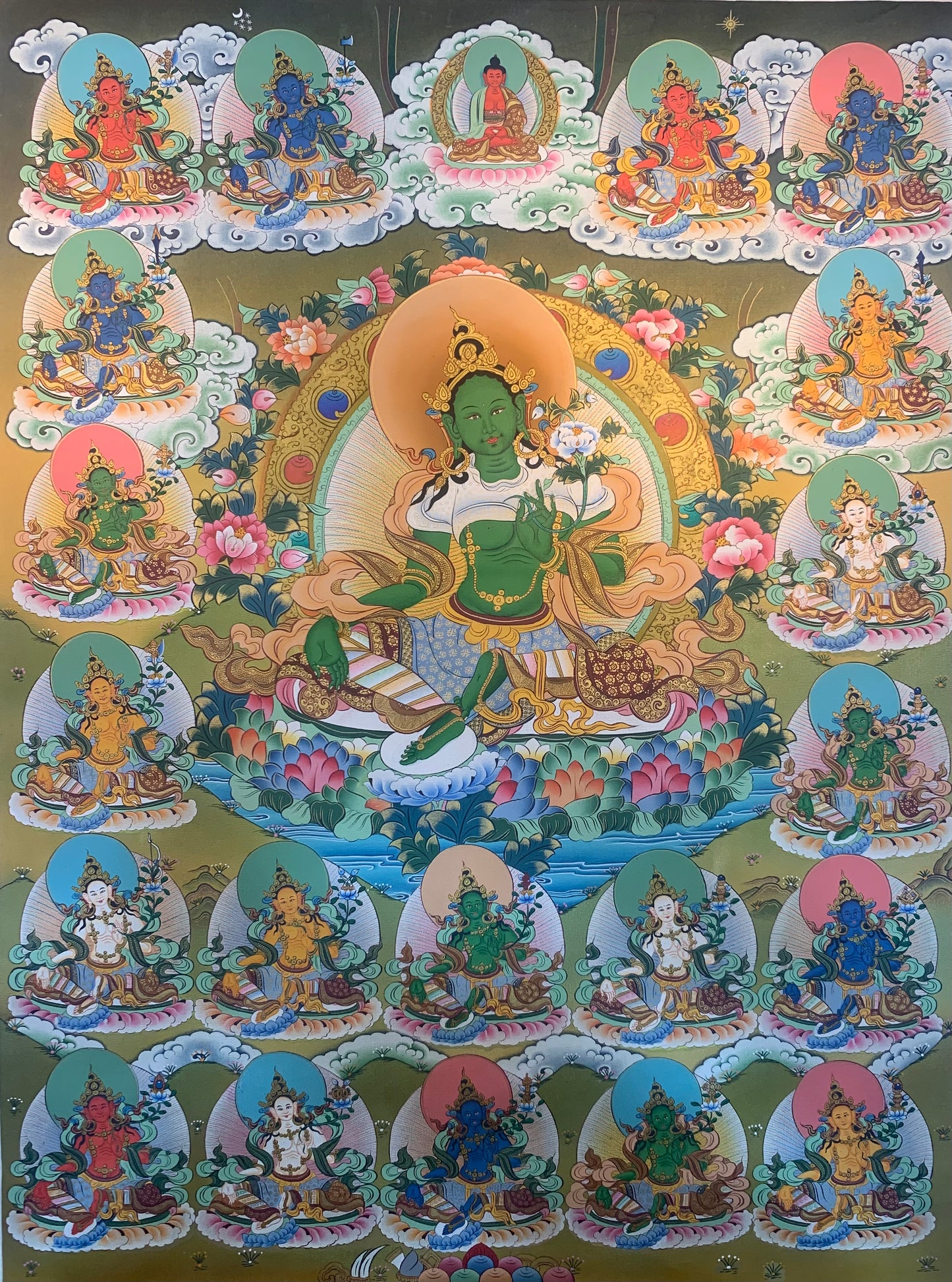 21 Green Tara Thangka Painting 60*45
