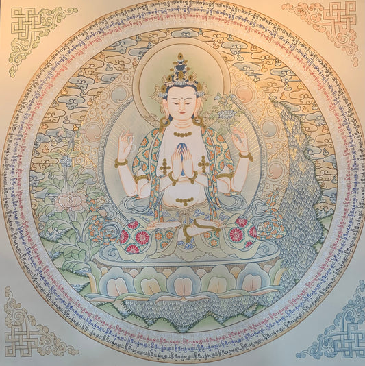 Chenrezig Thangka Painting 50*50