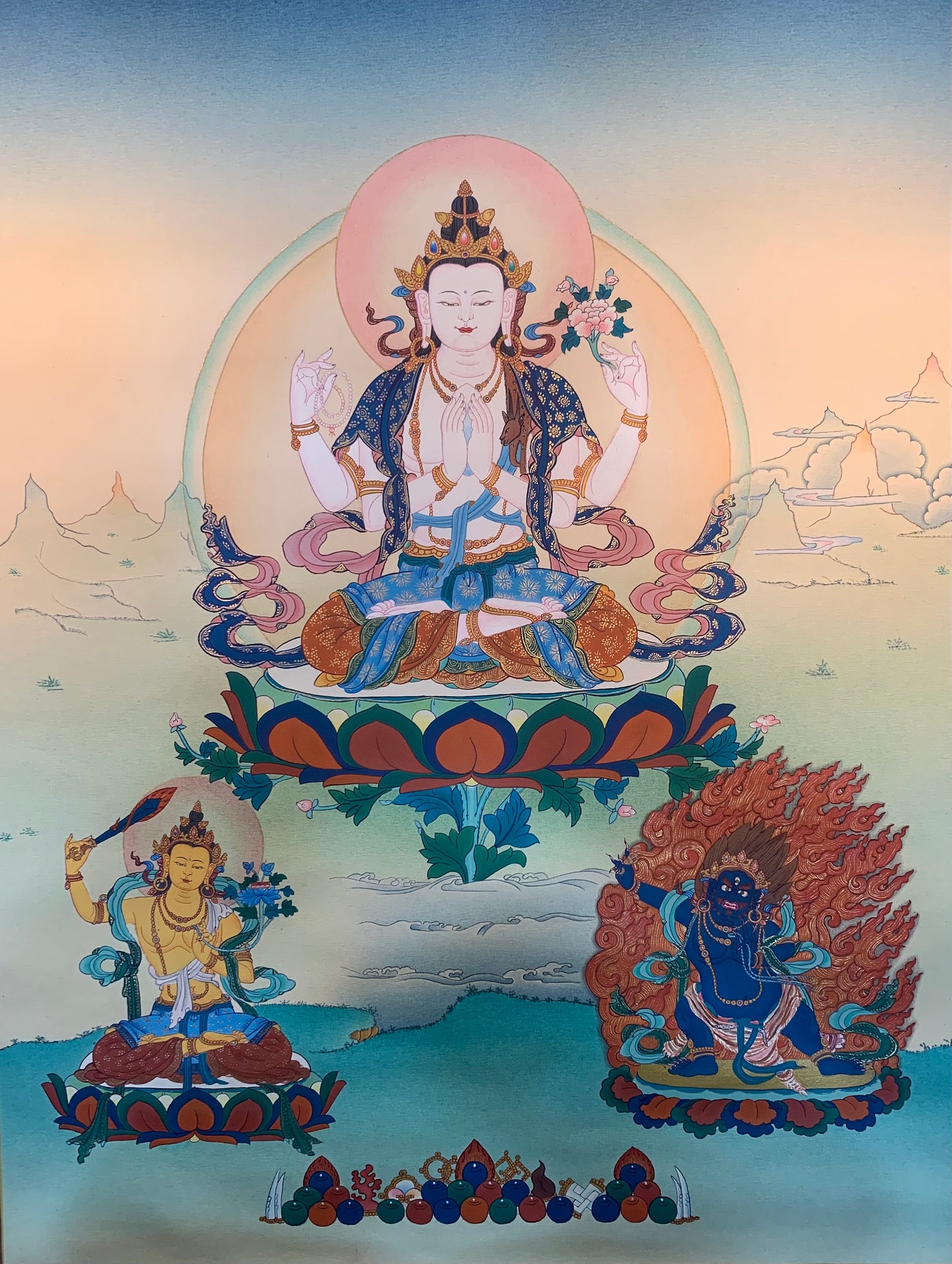 Chenrezig Thangka Painting 60*45