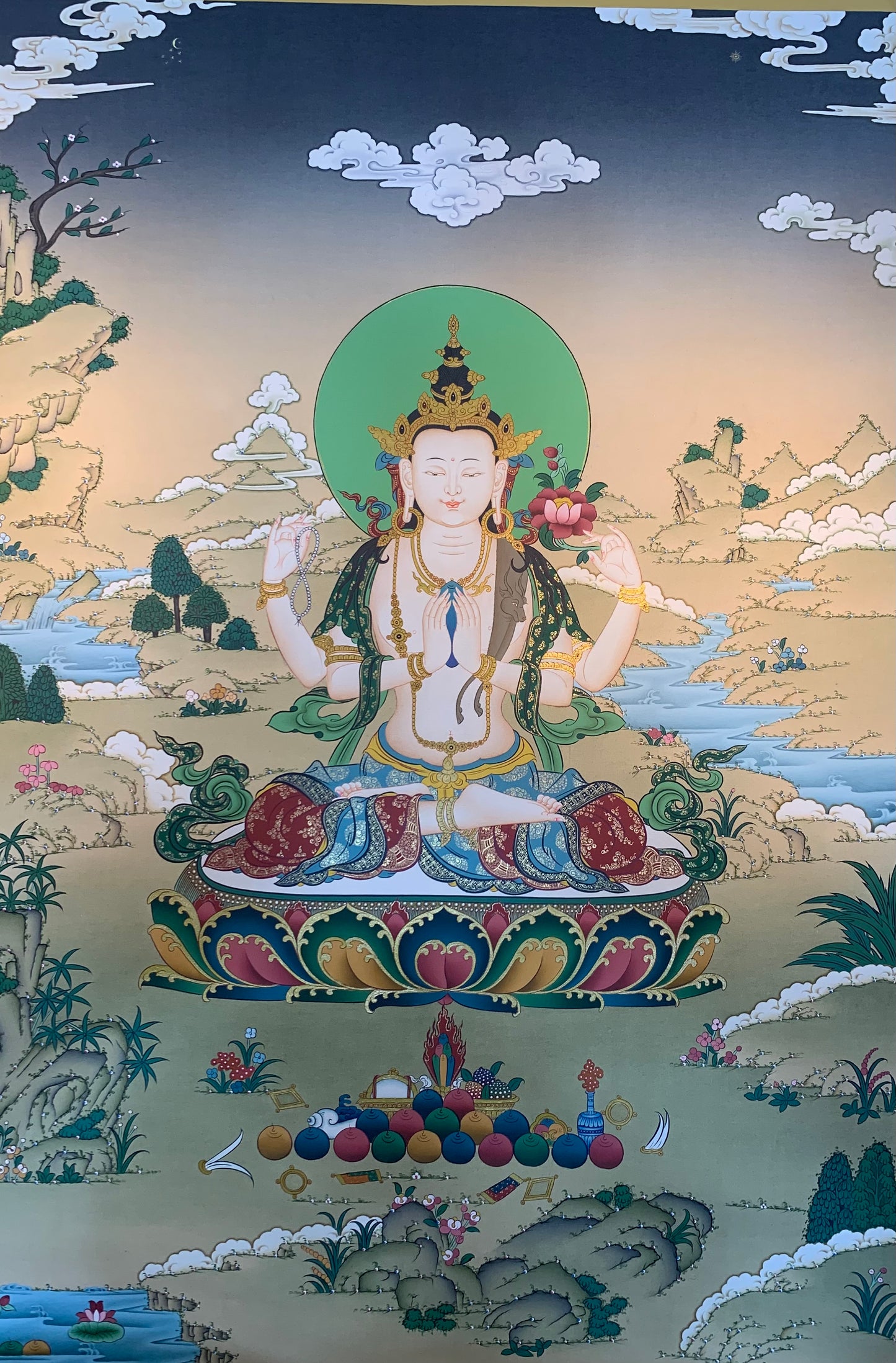 Chenrezig Thangka Painting 60*45