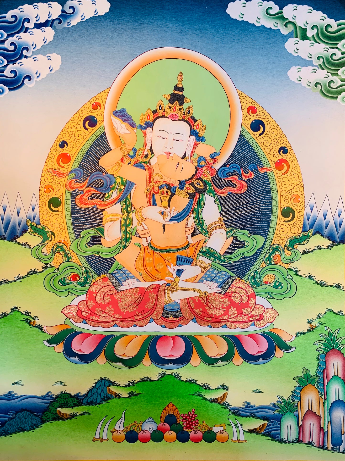 Vajrasattva Thangka 페인팅 50 * 40