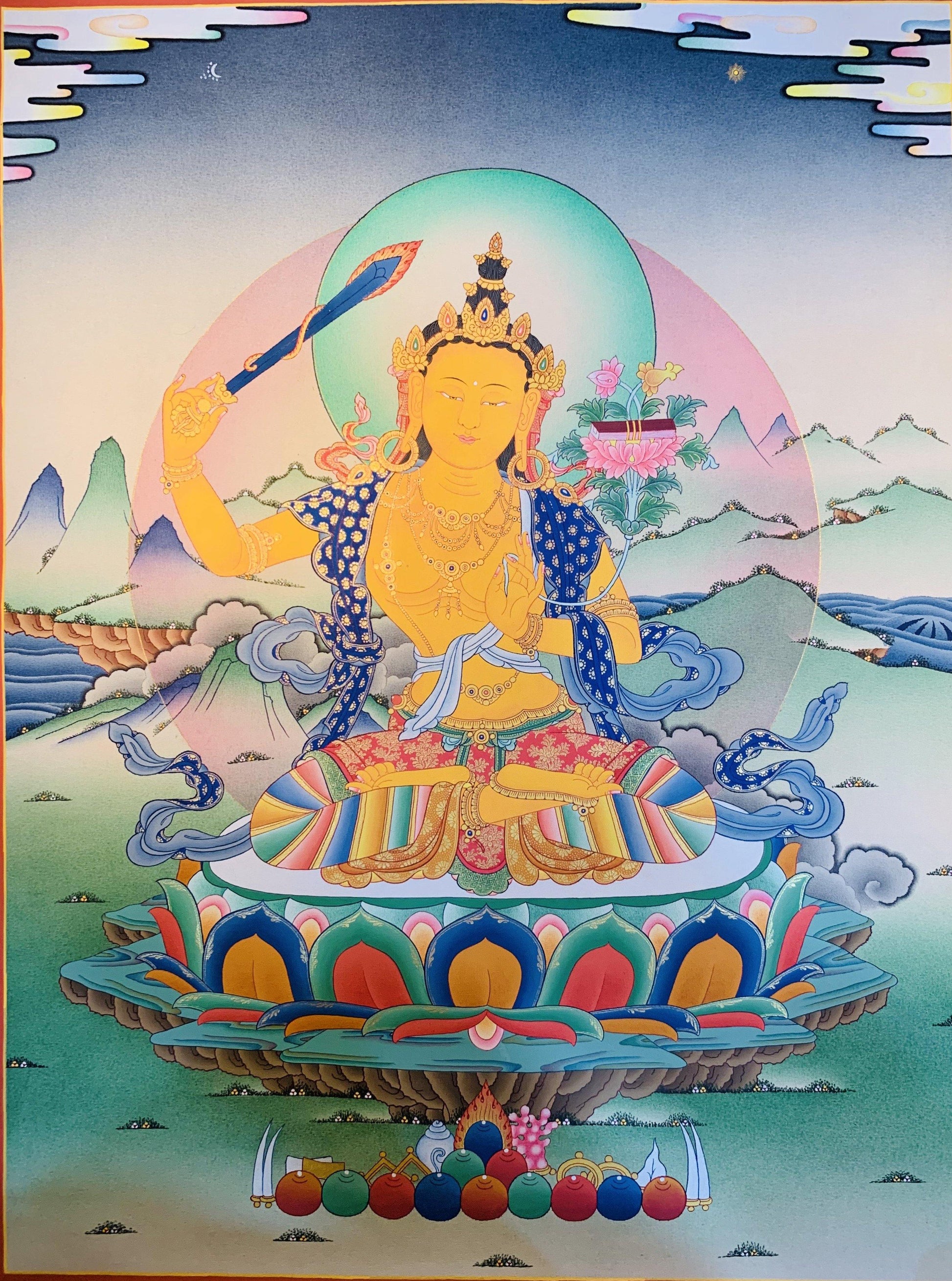 Manjushri Thangka Painting 60*45 - The Thangka