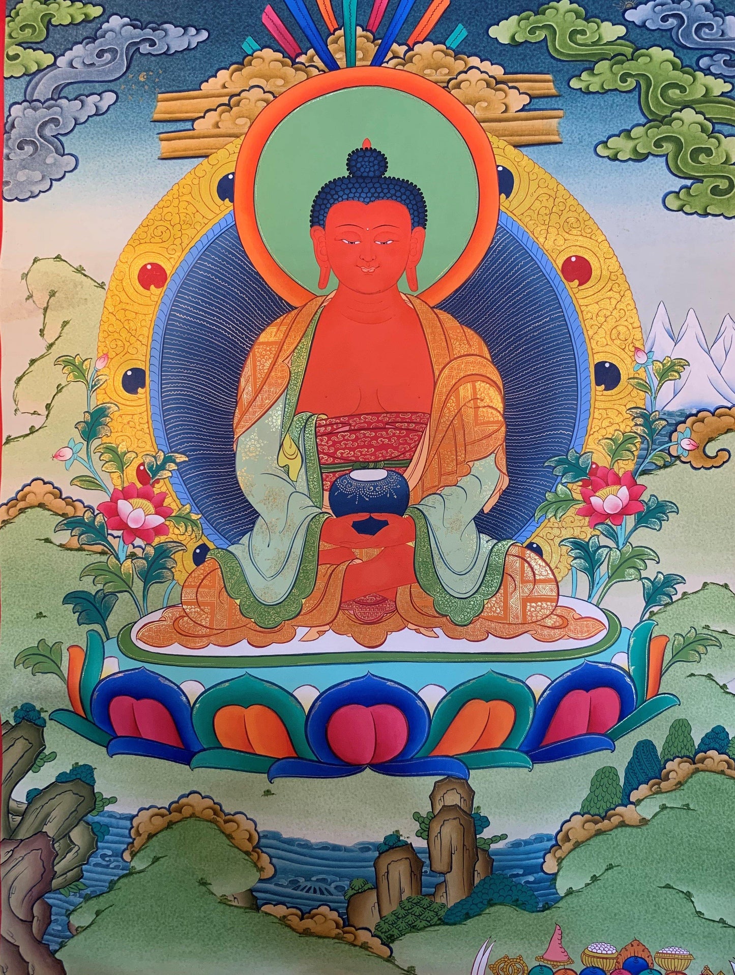 Amitabha Buddha Thangka Painting 50*40 - The Thangka