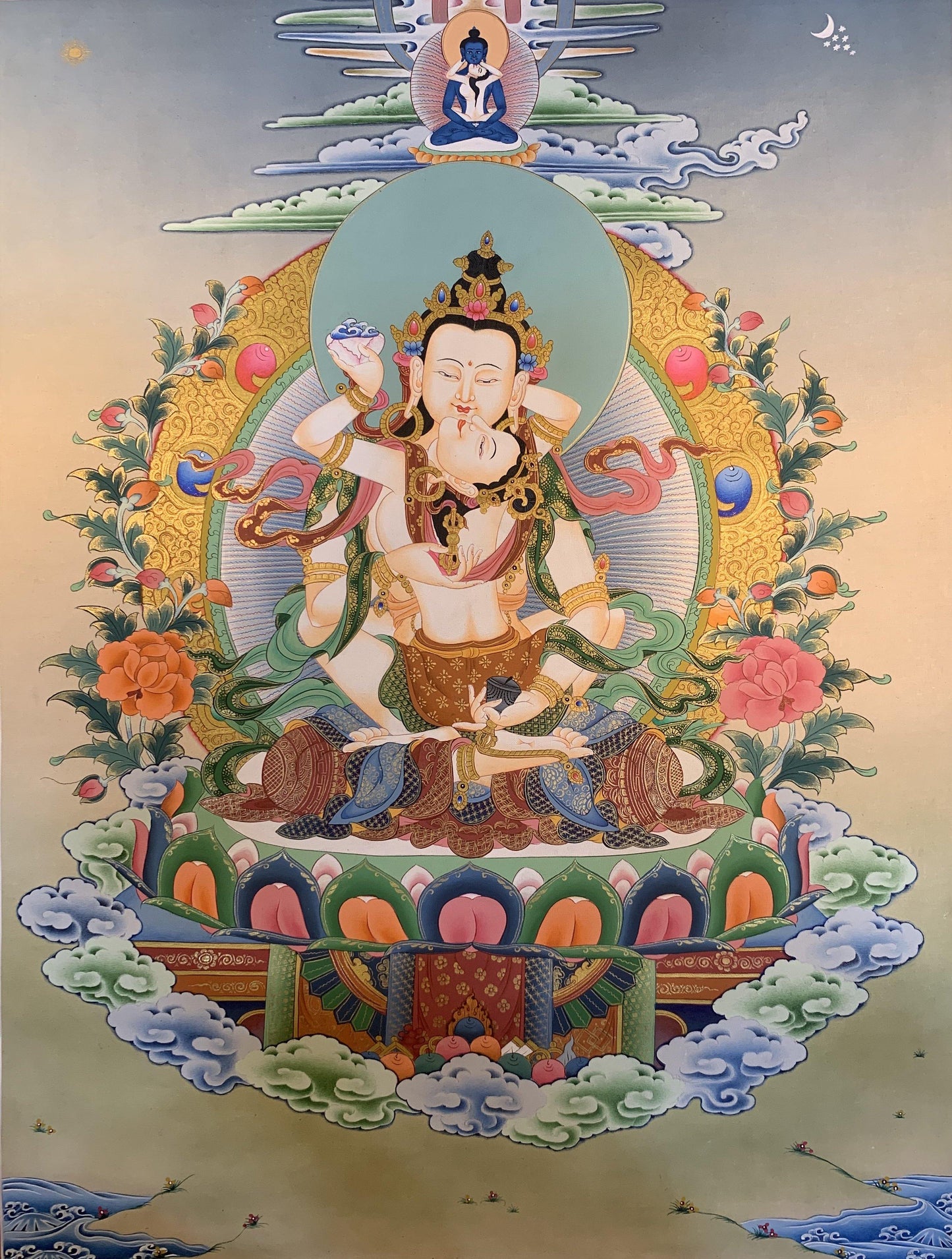 Vajrasattva Thangka Painting 50*40 - The Thangka