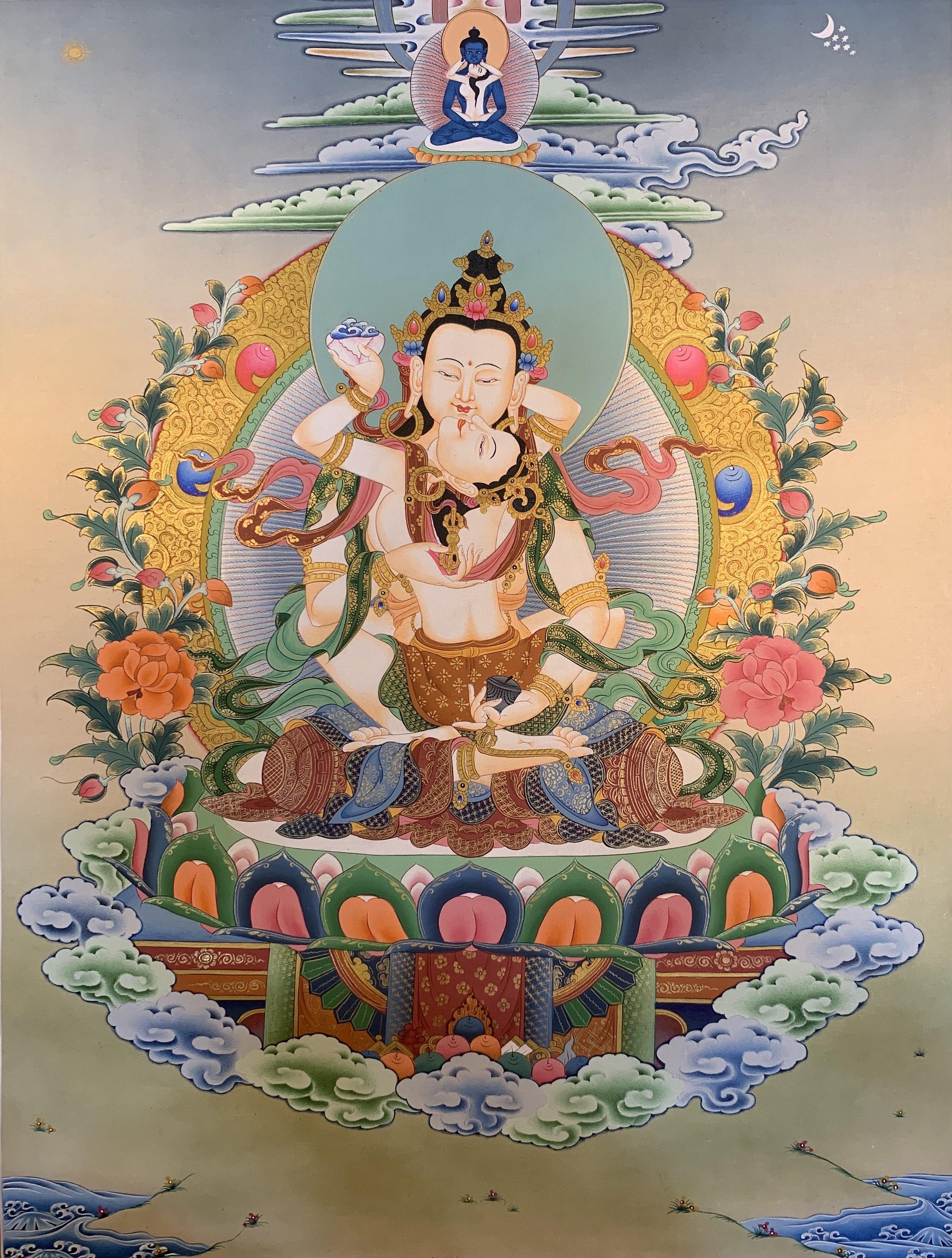 Vajrasattva Thangka Painting 50*40 - The Thangka