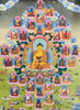 Shakyamuni Buddha and the Thirty-Five Buddhas of Confession Thangka Painting 56*42 - The Thangka