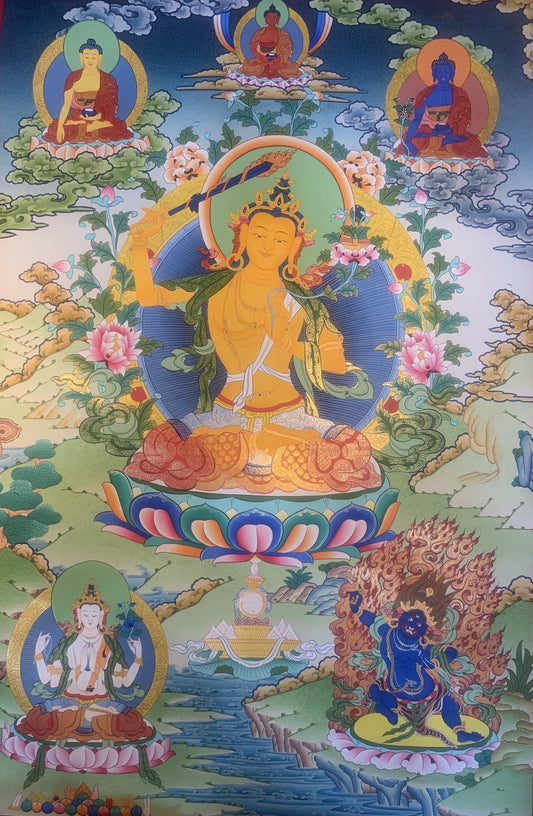 Manjushri Thangka Painting 70*50 - The Thangka