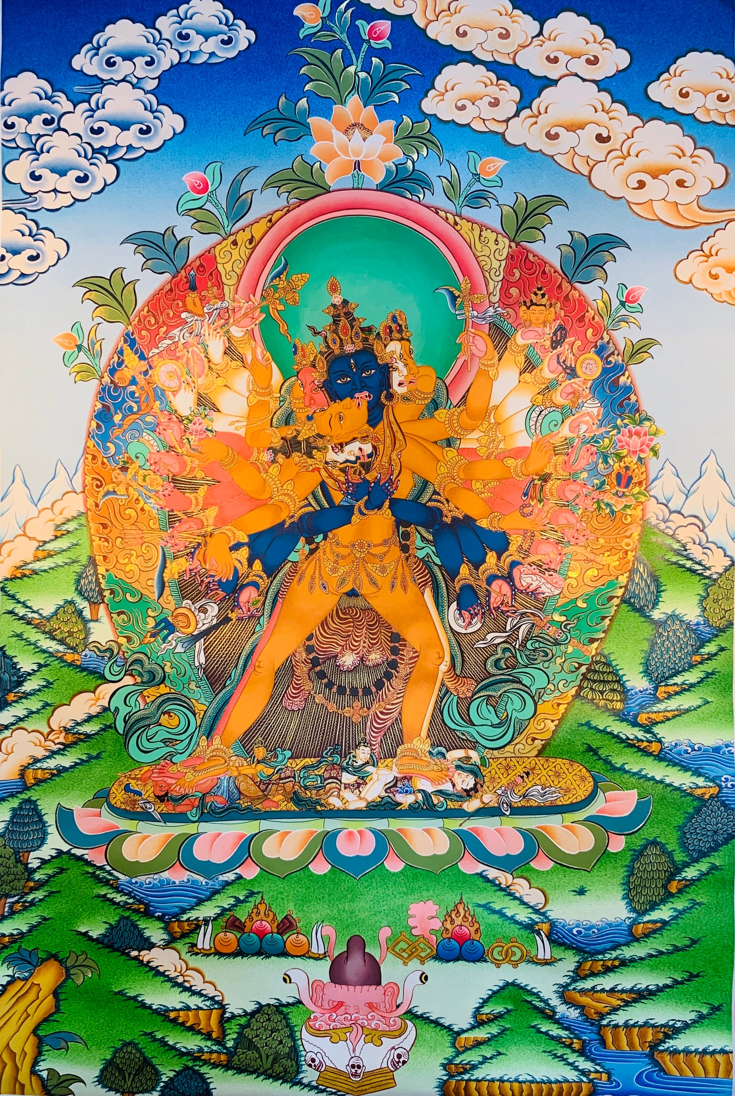 Wrathful Deity Kalachakra Thangka Painting 75*50 - The Thangka