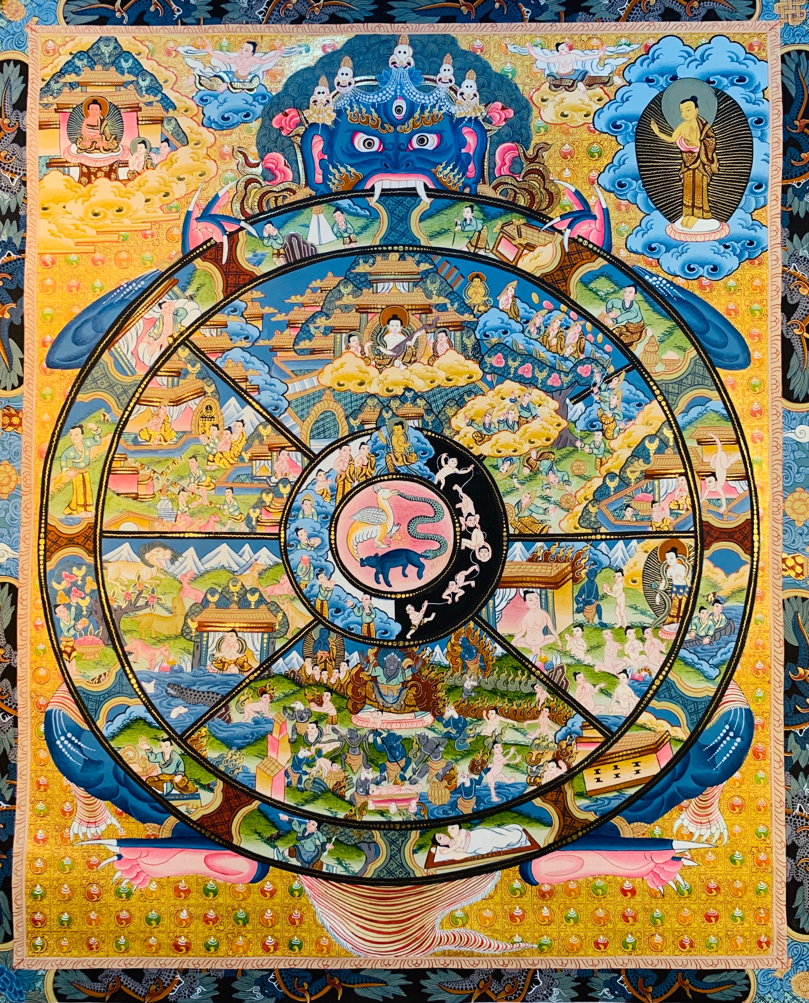 The Wheel of Life Thangka Painting 60*48 - The Thangka