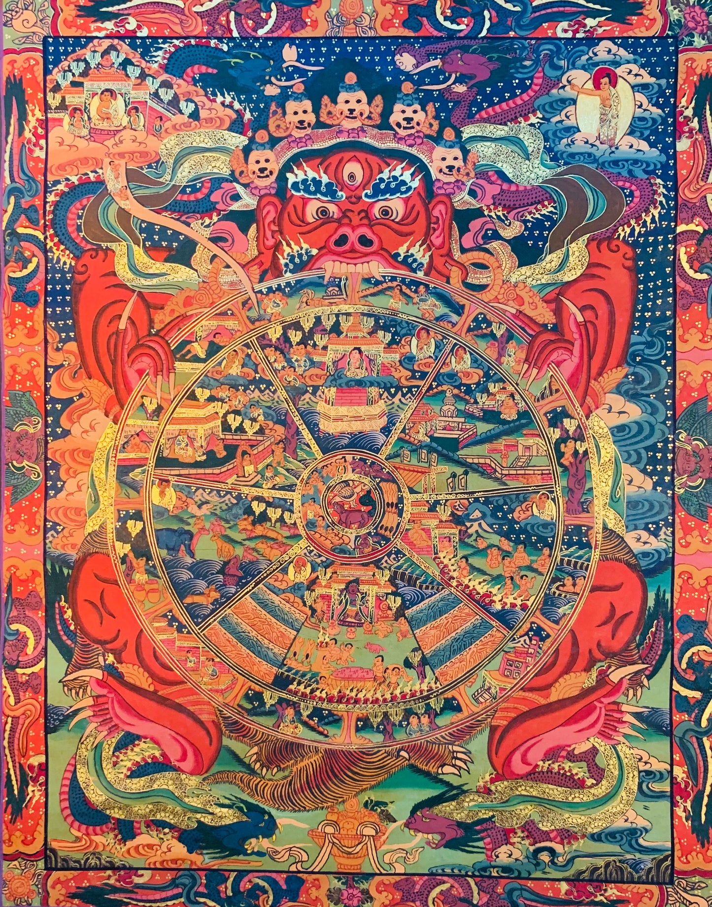 The Wheel of Life Thangka Painting 49*38 - The Thangka
