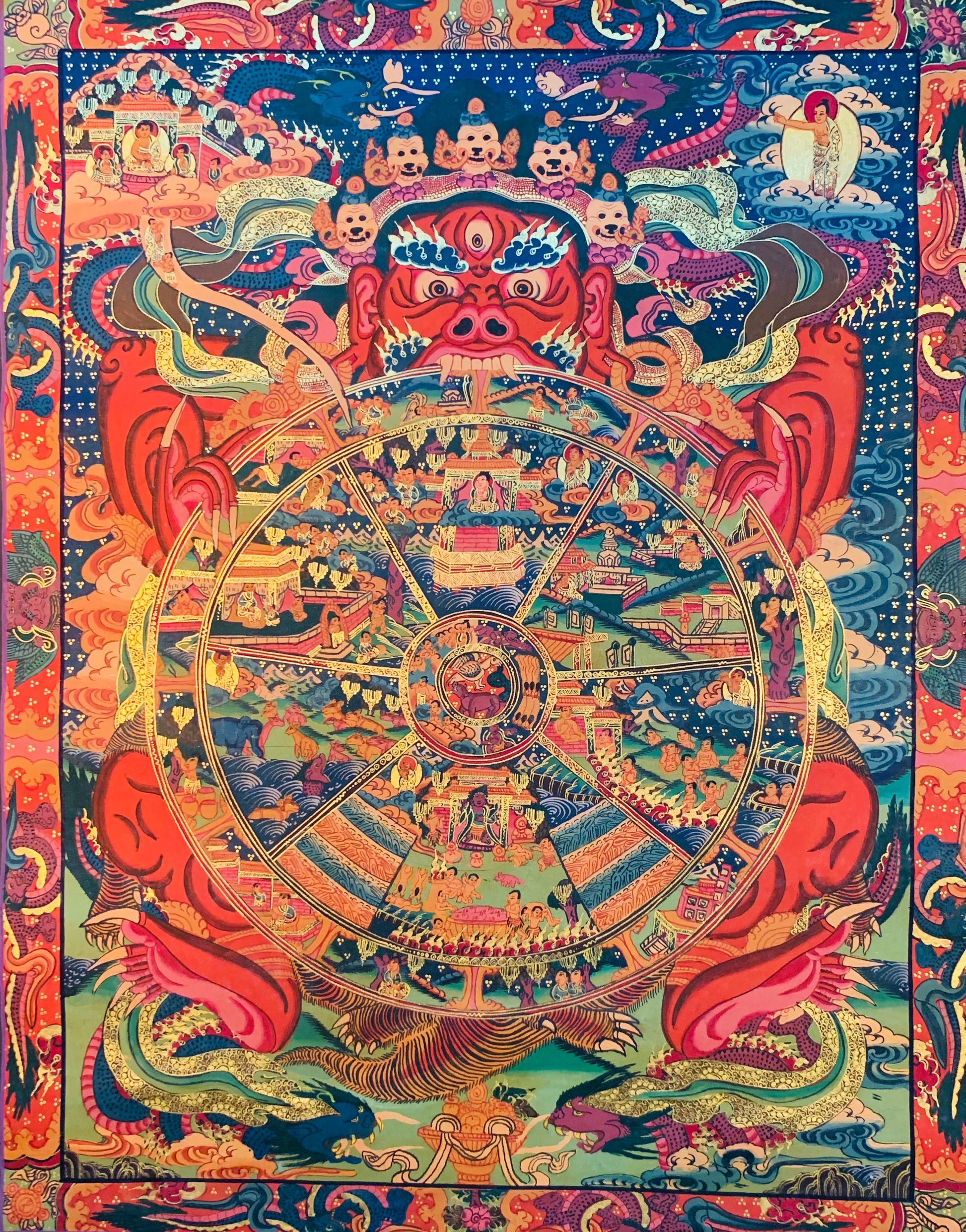 The Wheel of Life Thangka Painting 49*38 - The Thangka