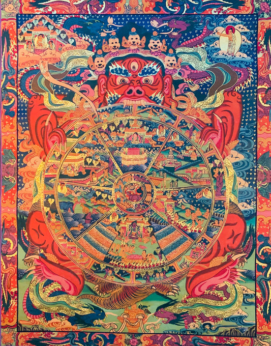 The Wheel of Life Thangka Painting 49*38 - The Thangka