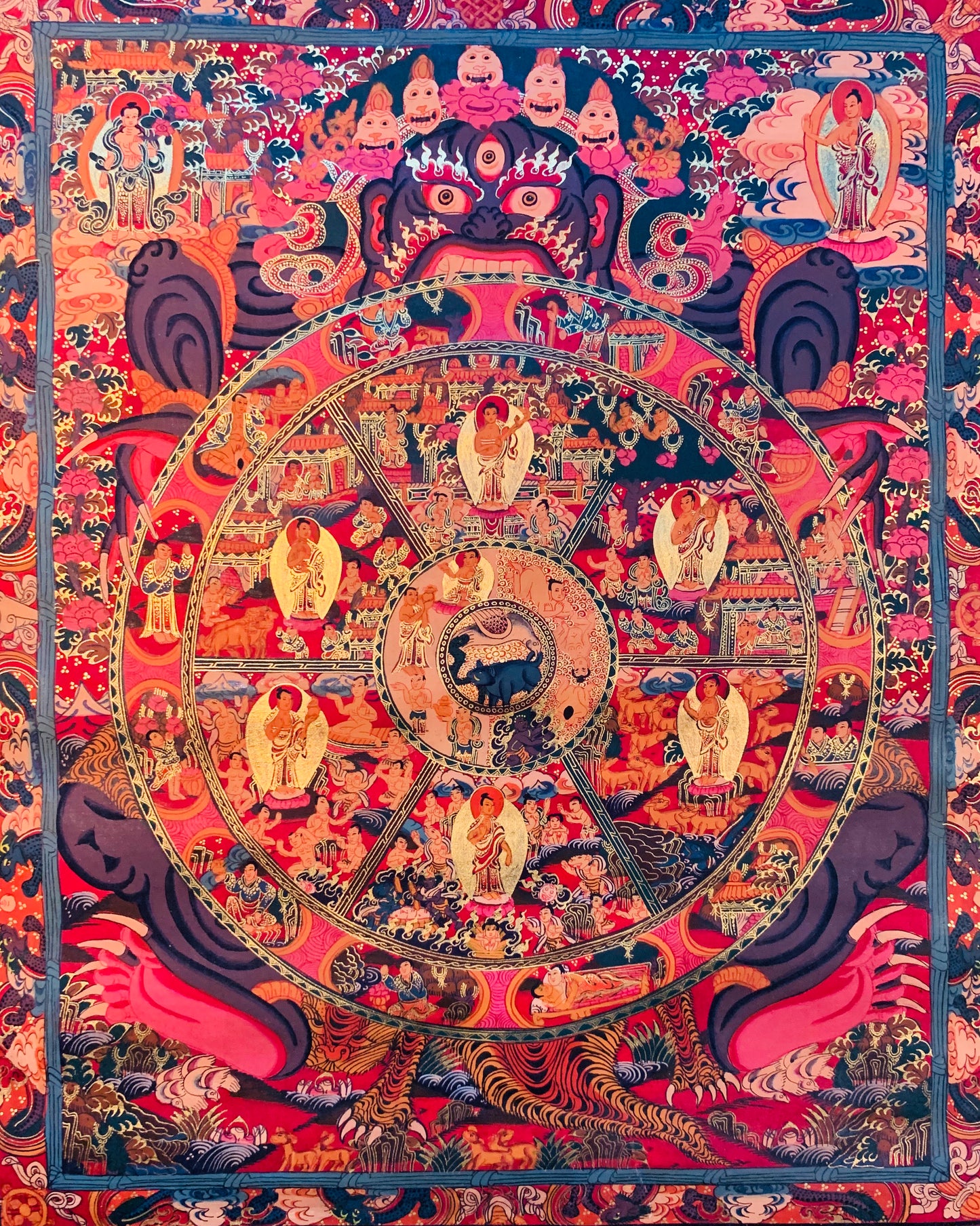 The Wheel of Life Thangka Painting 47*38 - The Thangka
