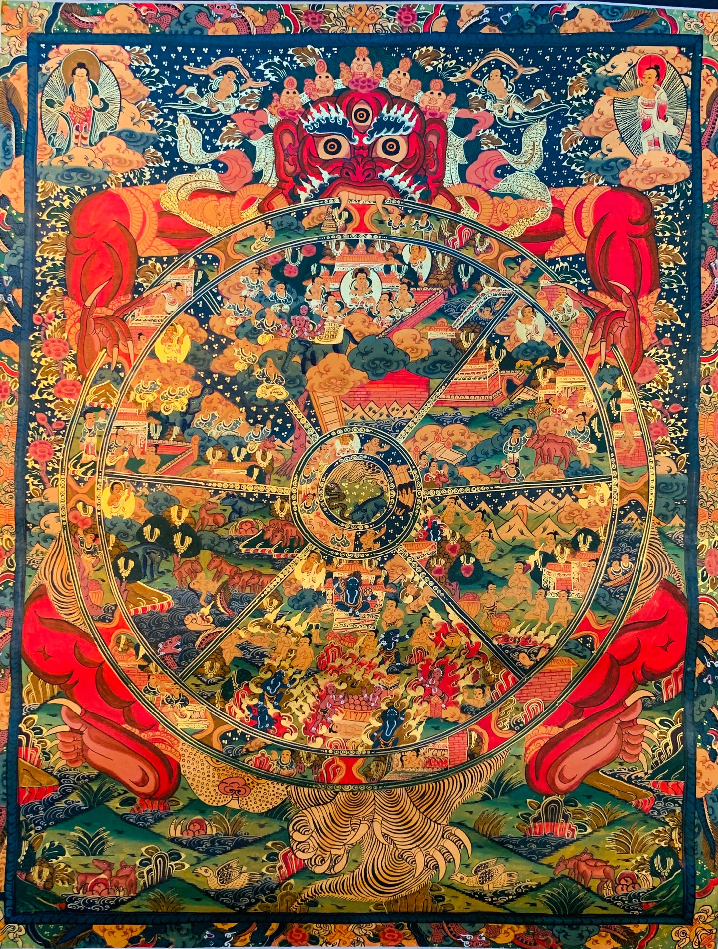 The Wheel of Life Thangka Painting 64*51 - The Thangka