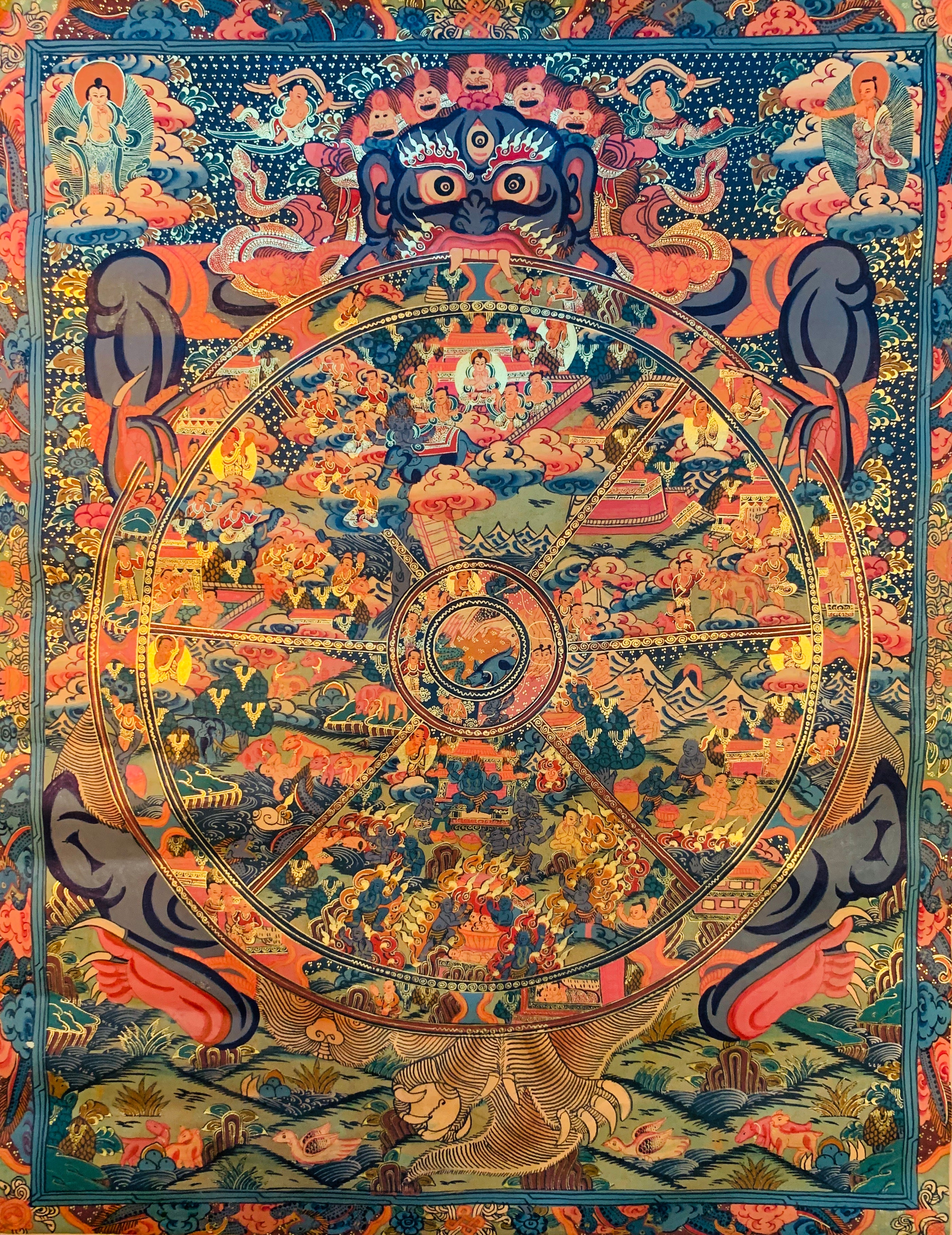 The Wheel of Life Thangka Painting 58*46 - The Thangka