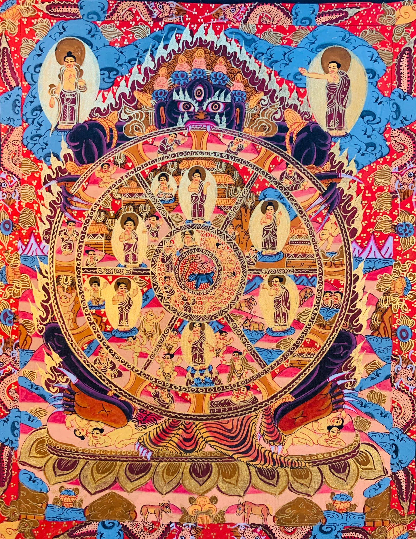 The Wheel of Life Thangka Painting 35*26 - The Thangka