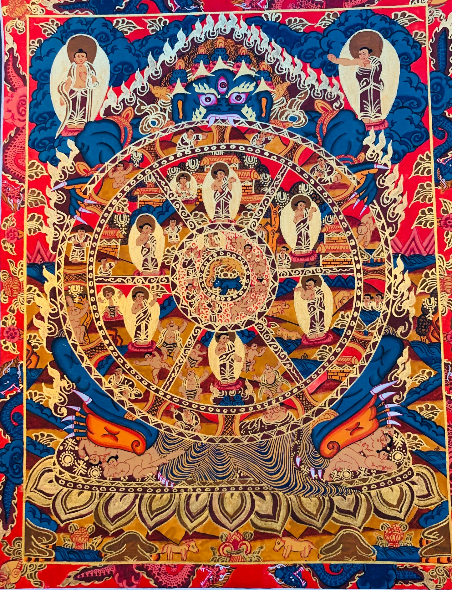 The Wheel of Life Thangka Painting 35*26 - The Thangka