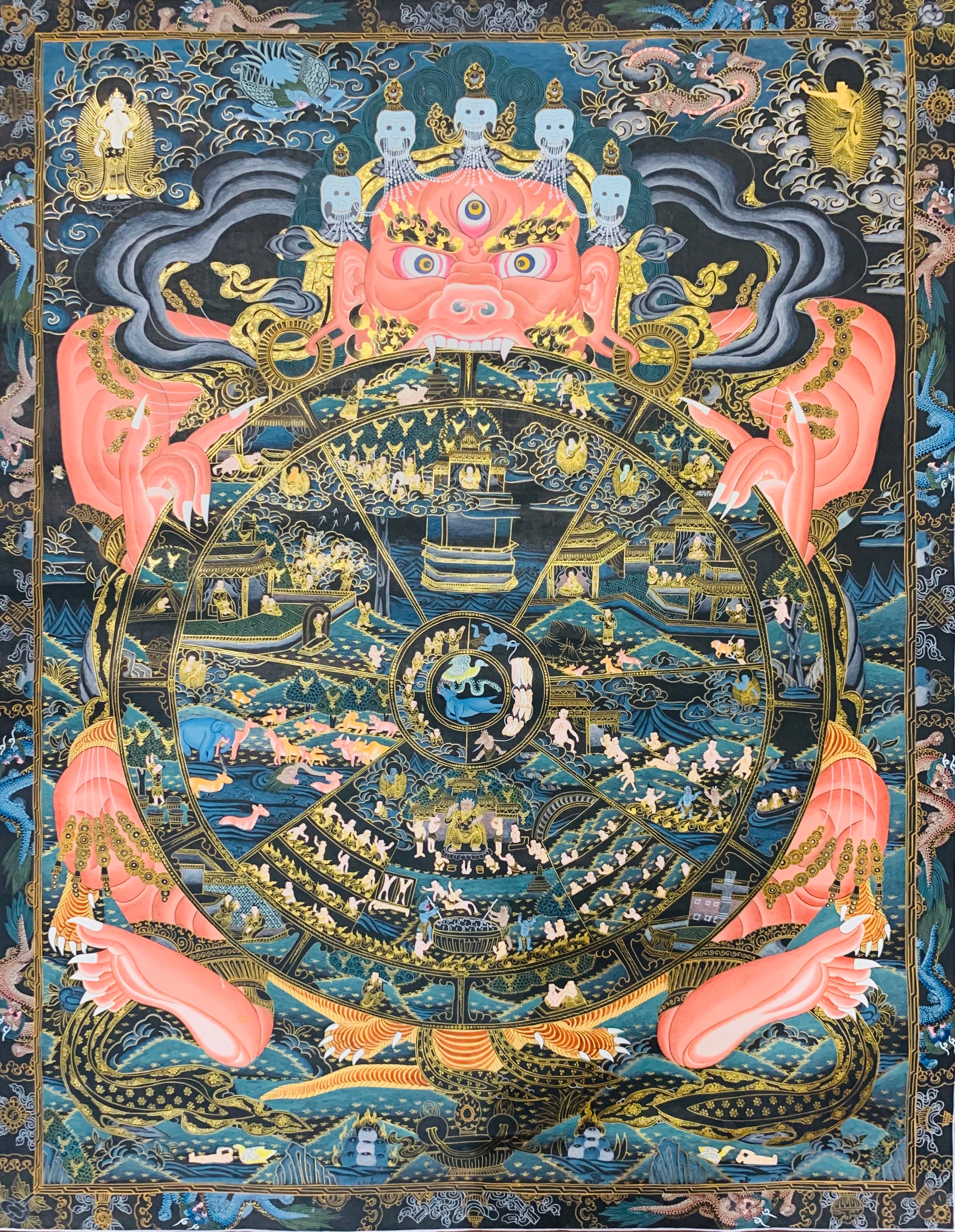 The Wheel of Life Thangka Painting 80*62 - The Thangka