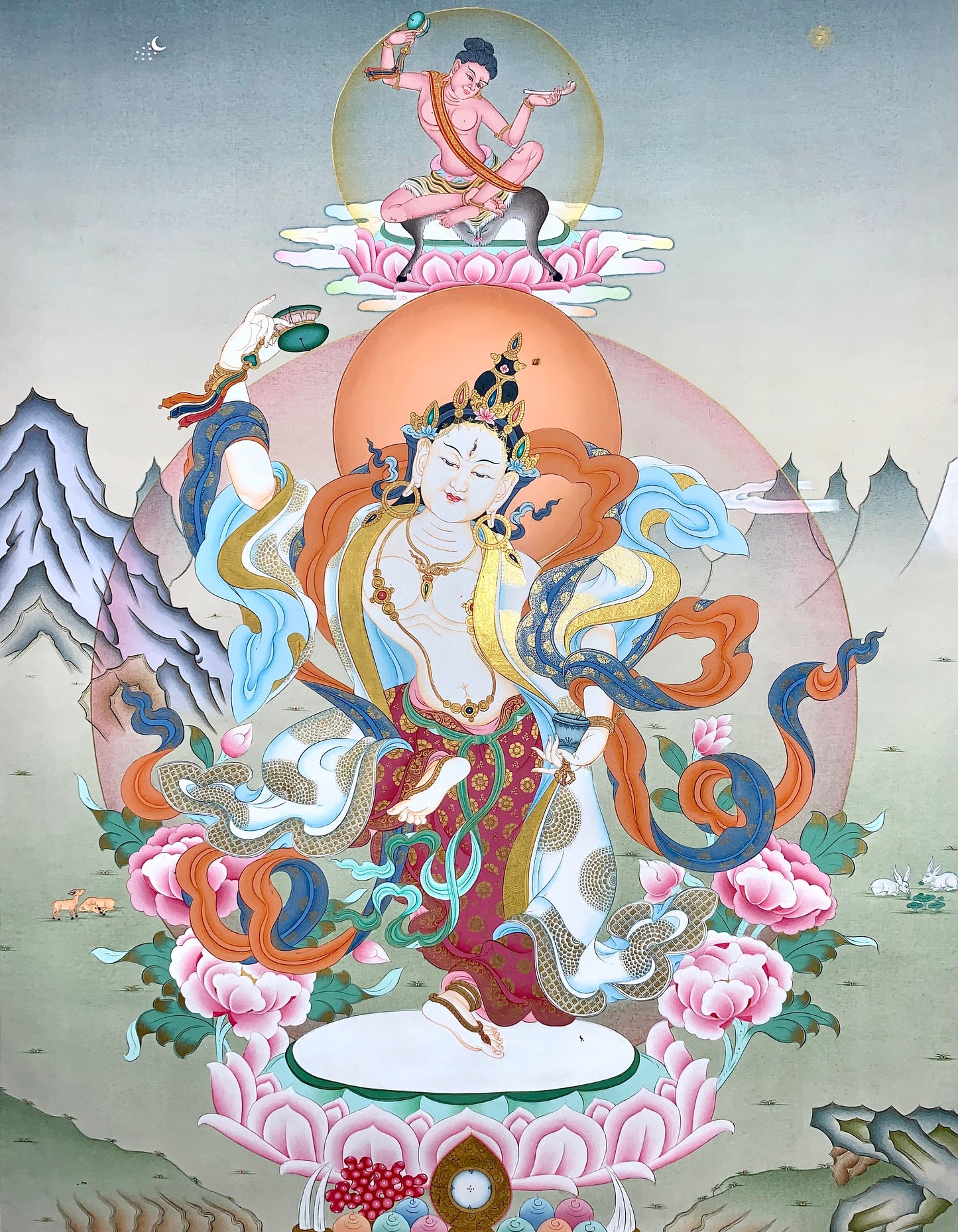 Machik Labdron Thangka Painting 60*45 - The Thangka