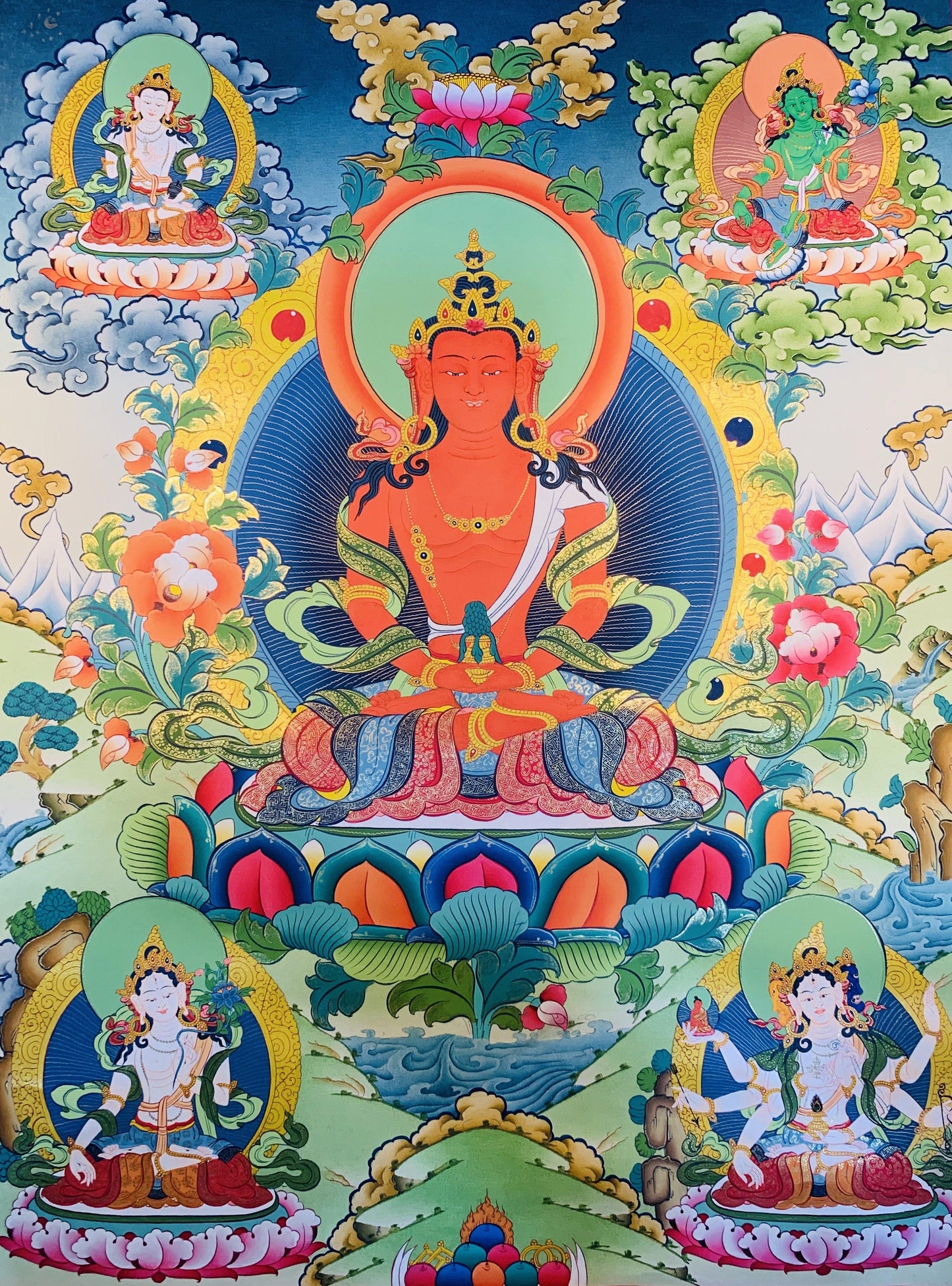 Amitayus Buddha Thangka Painting 60*45 - The Thangka
