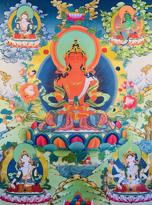 Amitayus Buddha Thangka Painting 60*45 - The Thangka
