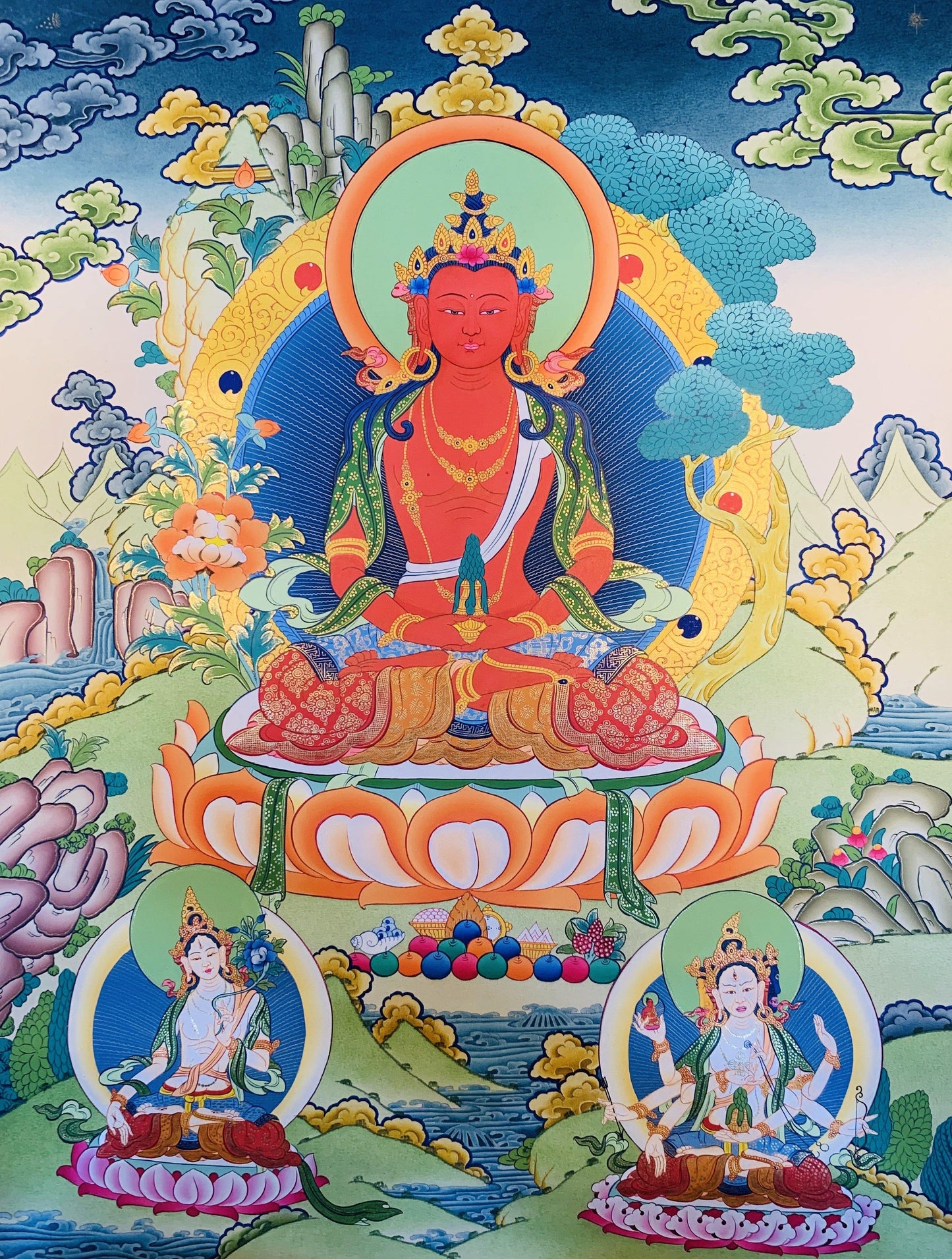 Amitayus Buddha Thangka Painting 60*45 - The Thangka