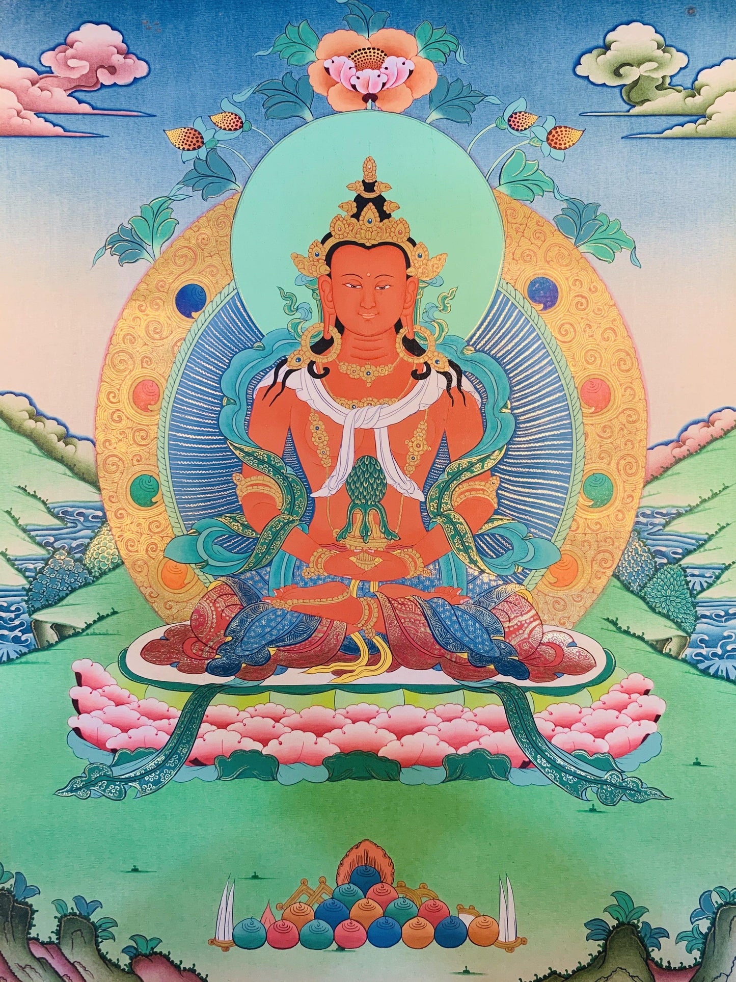 Amitayus Buddha Thangka Painting 50*40 - The Thangka