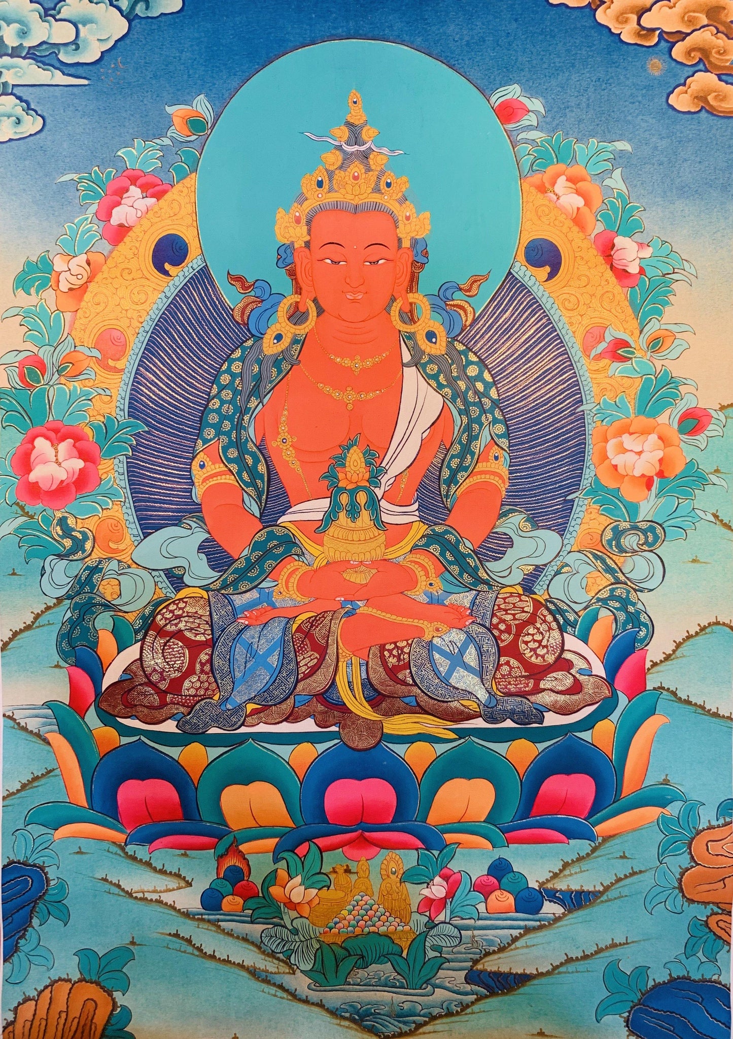 Amitayus Buddha Thangka Painting 50*40 - The Thangka