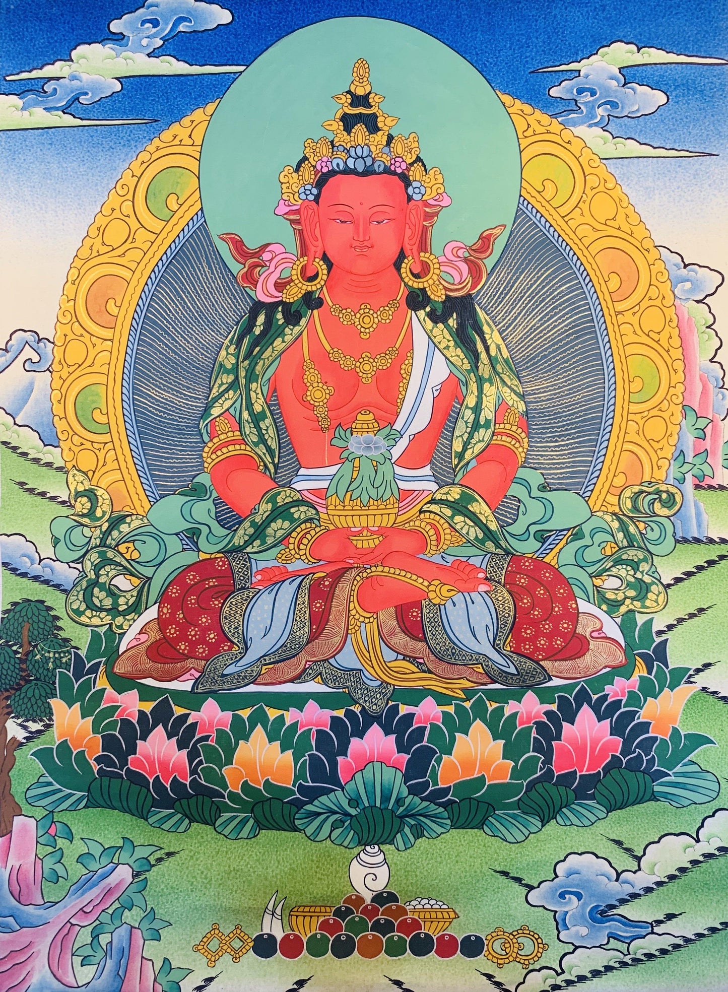 Amitayus Buddha Thangka Painting 50*40 - The Thangka